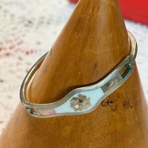Vintage Mexico Silver and Shell Bracelet